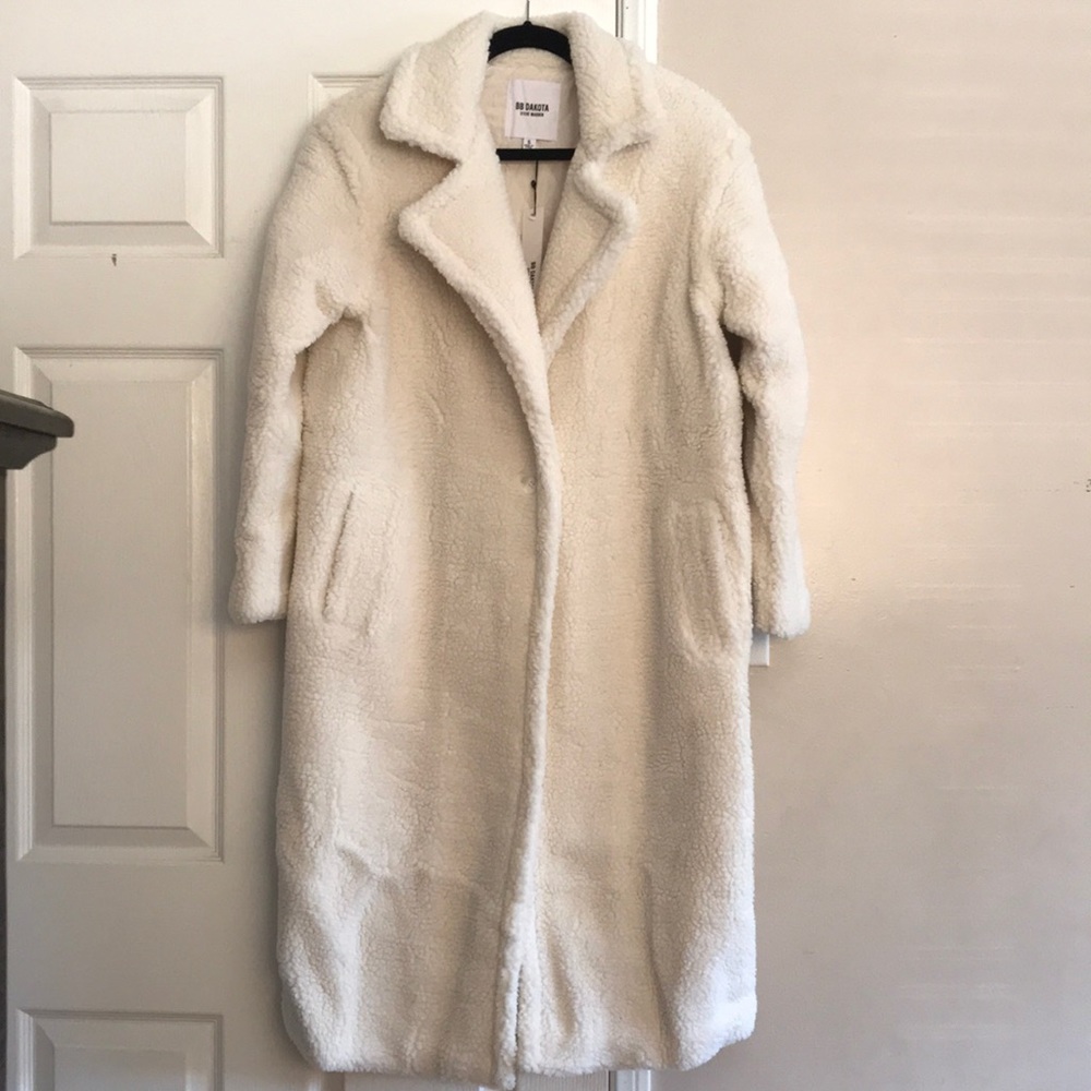 BB Dakota Cream Teddy Long Coat